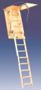 Bodentreppe Classic Höhe bis 265cm, Größe 110x60cm LxB, 3 teilige Holzleiter, Lukendeckel wärmeisoliert weiss auf beiden Seiten U=0,96